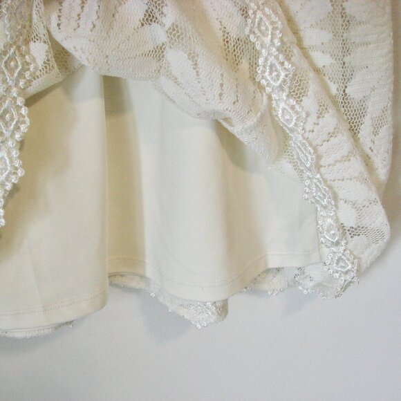 Anthropologie Kimchi Blue White Ivory Dress Floral Lace Mini Flare Wedding XS - Picture 11 of 16